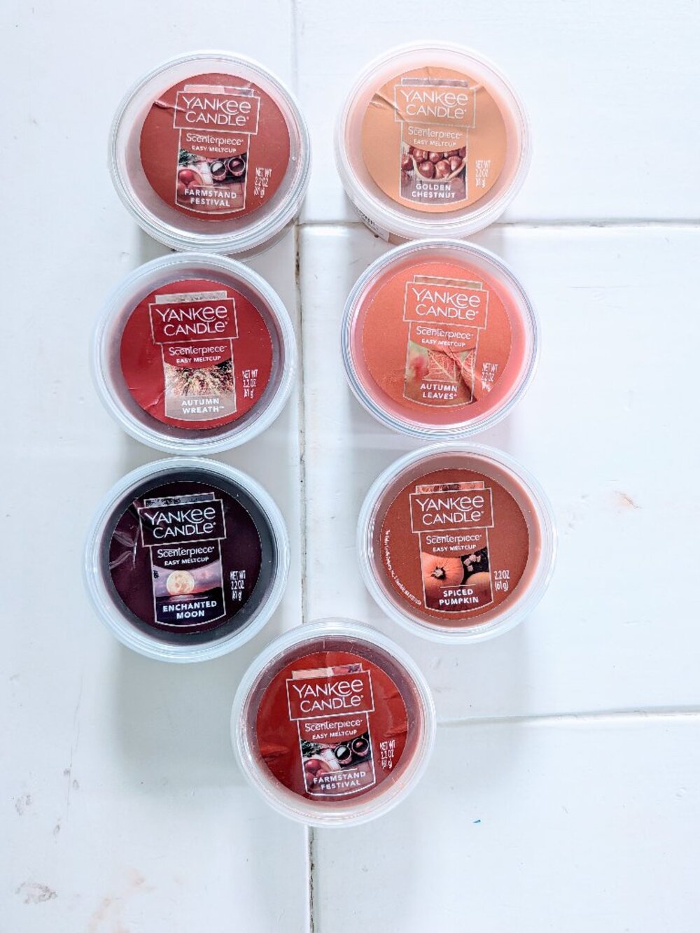 Lot of 7 Yankee Candle Scenterpiece Easy MeltCups 2.2 oz Fall Scent New Assorted